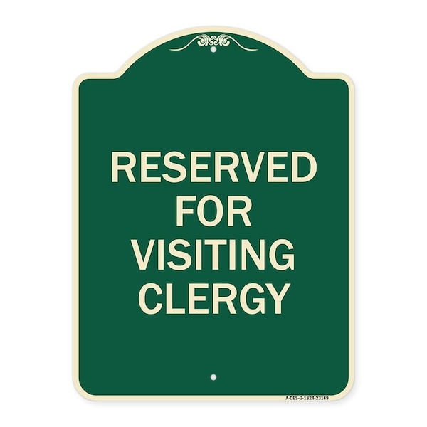 Reserved for Visiting Clergy Heavy-Gauge Aluminum Architectural Sign, 24" x 18", G-1824-23169